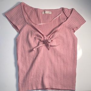 Pink off the shoulder shirt from la hearts